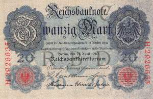 20 Mark 1910 ro.40b C/H